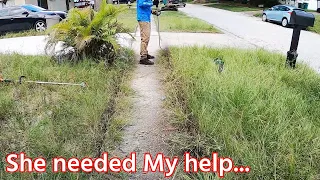 Landlord LEAVES kind Women with a WRECK of a yard so I EDGED & MOWED it for FREE pt.1