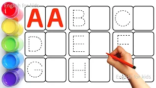 Alphabet, ABC song, ABCD, A to Z, Kids rhymes, collection for writing along dotted lines for toddler