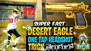 Super Fast Desert Eagle One Tap Headshot Trick in Telugu ⚡| Desert Eagle Easy One Tap🔥 | Gaming Litz