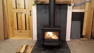 Selkirk Wood Stove Pipe Install and First Fire in Jotul F100 Wood Stove