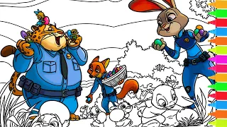 Coloring Zootopia   Easter Eggs, Assistant Mayor Bellwether, Nick Get Captured By Donut