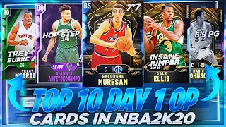 THE TOP 10 MOST OVERPOWERED CARDS AT DAY 1 OF NBA 2K20 MYTEAM!!