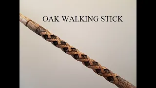 OAK WALKING STICK - carving a Celtic Weave