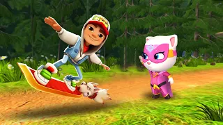 КТО КРУЧЕ? ГОВОРЯЩАЯ КОШКА АНДЖЕЛА - TALKING ANGELA VS JAKE из игры SUBWAY SURFERS! ТОП БАТТЛ! #337