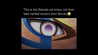 This is the Sasuke we know, not that fake nerfed version from Boruto