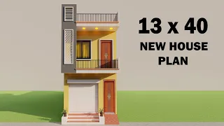 Small shop with house design,2 Bedroom house plan,13*40 dukan or makan ka naksha,3D shop plan