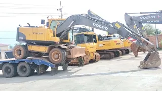 HOW VOLVO EW145B loading on Trailer