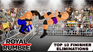 TOP 10 ROYAL RUMBLE FINISHER ELIMINATIONS | WRESTLING EMPIRE