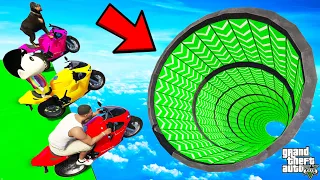 FRANKLIN TRIED IMPOSSIBLE BOOSTER TUBE ULTRA MEGA RAMP PARKOUR CHALLENGE GTA 5 | SHINCHAN and CHOP