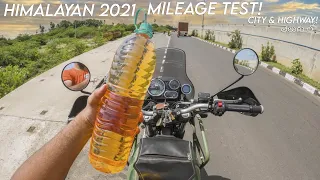 RoyalEnfield Himalayan 2021 City & Highway Mileage Test in Telugu!