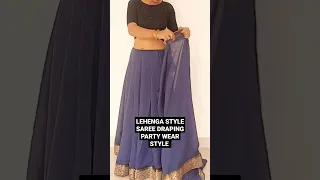 Lehenga style saree draping|  party wear style #shorts #likesforlike #viral #subscribe #shortvideo