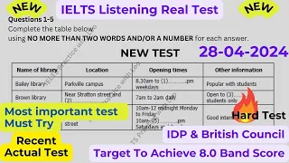 IELTS Listening Practice with Recent Actual IELTS Exam with Answers [Real Exam 90] 28th April 2024