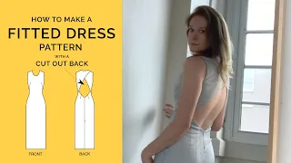 The quickest way to make a Fitted Dress Pattern with Cut Out Back | Pattern making for beginners