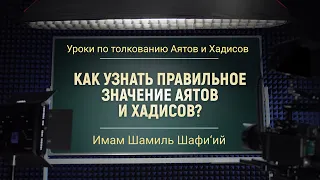 КАК УЗНАТЬ ПРАВИЛЬНОЕ ЗНАЧЕНИЕ АЯТОВ И ХАДИСОВ?  | Имам Шамиль Шафи’ий