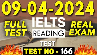 IELTS Reading Test 2024 with Answers | 09.04.2024 | Test No - 166