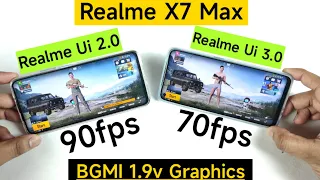 Realme X7 MAX BGMI 90fps Realme Ui 2.0 vs 3.0 Graphics Settings & Gameplay Review 🔥🔥🔥