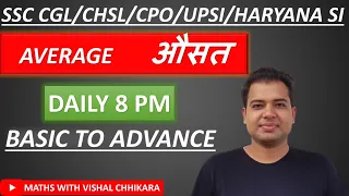 ( 28 August ) Free AVERAGE TOPIC For SSC CGL-CHSL-MTS-CPO-STENO-UP SI-HARYANA SI