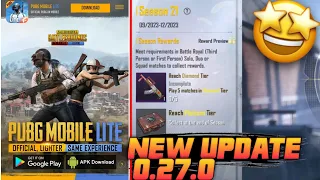 pubg Mobile lite new update 0.27.0 😍 Pubg mobile lite New Season 22 is out Now