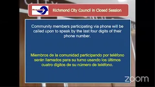 Richmond City Council Meeting 11/30/2021 - (Open Session to Closed Session)