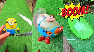 Inflating Toys with Water💧 until they BLOW!💥 (FLOODED GARDEN)