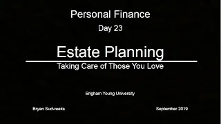 Day 23: Estate Planning: Taking Care of Those You Love