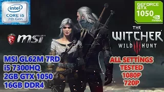 The Witcher 3 Wild Hunt i5 7300HQ GTX 1050 16GB RAM (All Settings Tested)