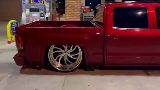 Lowered gmc with billets crew cab