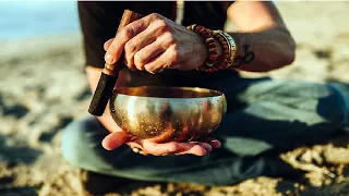 Исцеляющие тибетские поющие чаши с колокольчиком и флейтой Музыка для медитаций