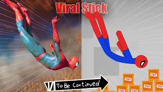 Best Falls | Real Spiderman vs Stickman | Stickman Dismounting Highlight and Funny Moments #138