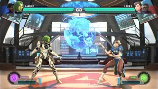 Gamora & Strider Hiryu vs Chun-Li & Hawkeye (Hardest AI) - Marvel vs Capcom: Infinite