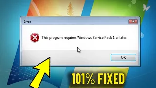 Fix This program requires Windows Service Pack 1 or later Error in Windows 7 - How to install Sp1 ✅