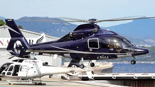 VIP x2 Airbus Helicopters H155 (Eurocopter EC155B1) / take off at Monaco heliport