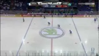 Ice Hockey World Championship 2012 - Kazakstan - France Sasha Treille's Big Hit