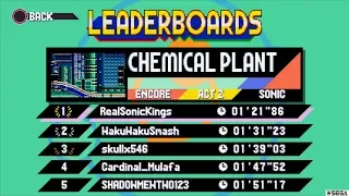 [WR] Sonic Mania Plus Encore Chemical Plant Act 2 Speedrun 1:21.86 (Sonic)