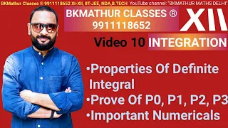 12th: Ch 7: Lecture 10. Exercise 7.11 Properties of Definite Integral