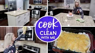 COZY COOK & CLEAN WITH ME 2018 | NIGHT TIME KITCHEN CLEANING ROUTINE | EASY DINNER RECIPE