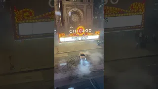 Car does donuts outside ABC7 Chicago's studio with police nearby