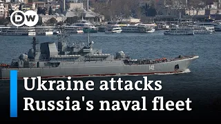 Ukraine claims fighter jets have destroyed a large Russian warship in Crimea | DW News