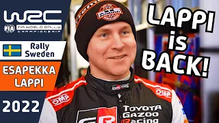 Esapekka Lappi is back in a Toyota Yaris Rally1 Rally Car at WRC Rally Sweden 2022