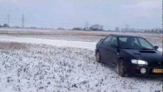 Impreza drifting in Snow