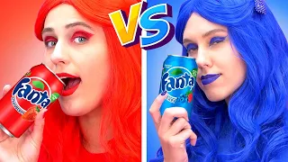 COMIDA ROJA VS COMIDA AZUL || ¡El Último En Dejar De Comer Gana Por KABOOM ENERGY!