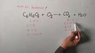 balancing C6H12O6+O2=CO2+H2O | how to balance respiration reaction