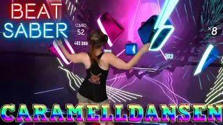 Beat Saber || Caramelldansen (Speedycake Remix) Expert - First Attempt || Mixed Reality