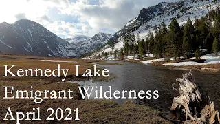 Solo Overnight Backpacking Kennedy Lake- Emigrant Wilderness April 2021 Fly Fishing Camping