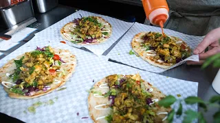 Flat Bread Wraps and Meats. London Street Food