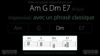 Improvisation classique (Am G Dm E7) : Backing Track