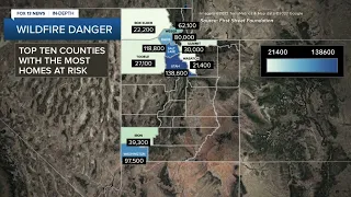 Utah map shows areas most at risk for wildfire dangers