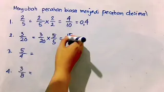 Cara Mengubah Pecahan Biasa Menjadi Pecahan Desimal | Matematika SD