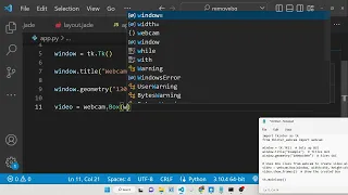 Python 3 Tkinter Script to Display Webcam Video Using tkinter-webcam Library GUI Desktop App