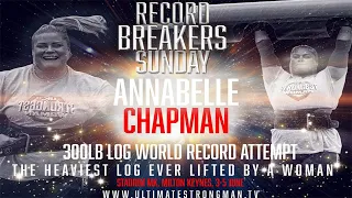 STRONGWOMAN ANNABELLE CHAPMAN-300LB (136KG) LOG LIFT ATTEMPT - UK's Strongest Man Record Breakers